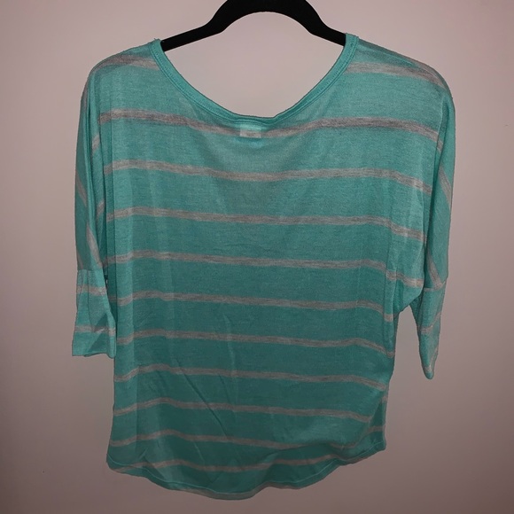 Sheer Stripped Button-up Blouse - Picture 2 of 2